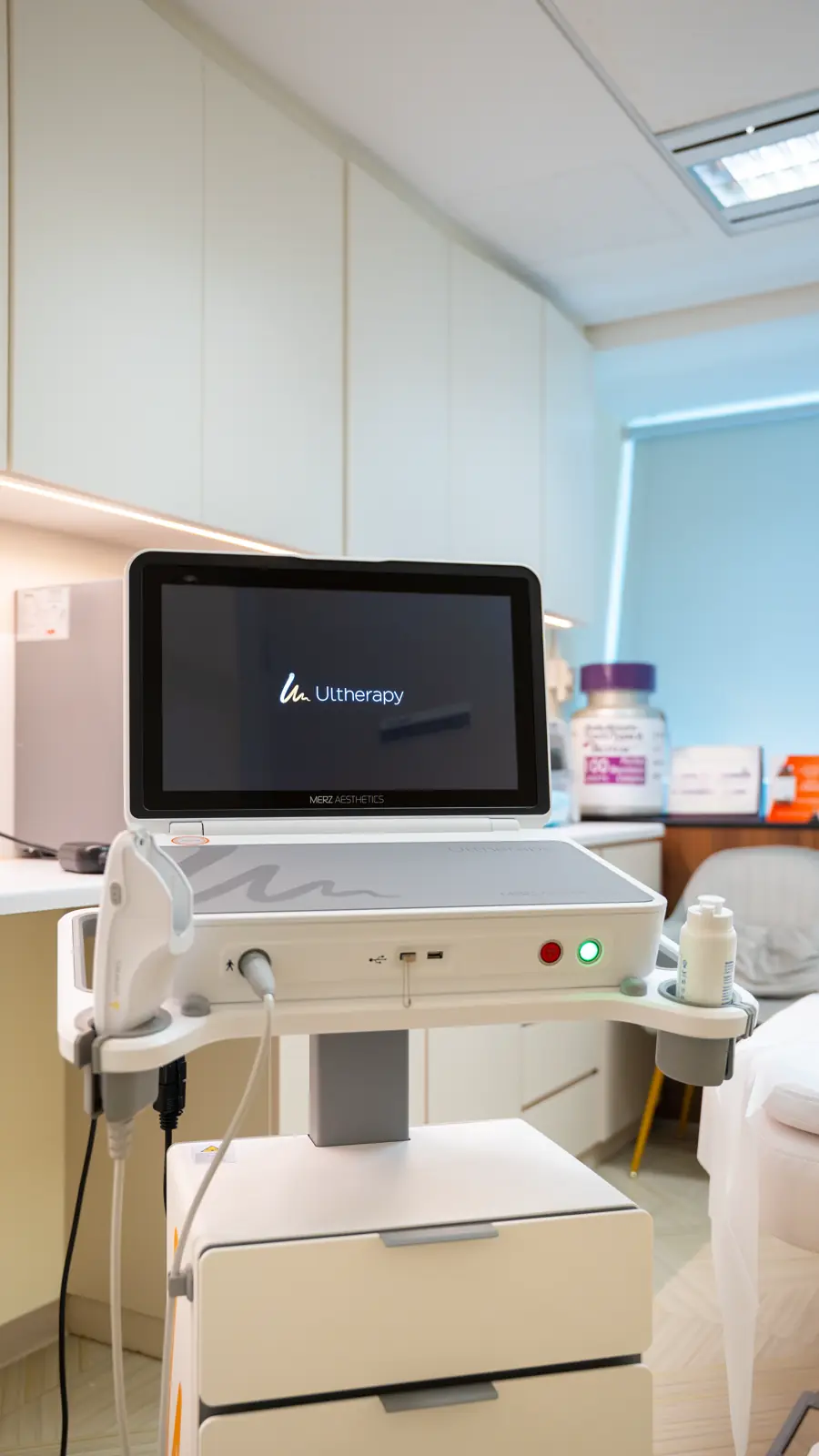 Ultherapy logo on the system's screen