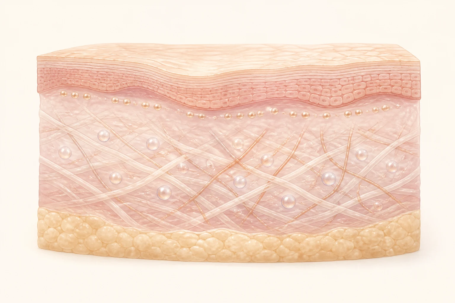 Illustrative layered skin structure