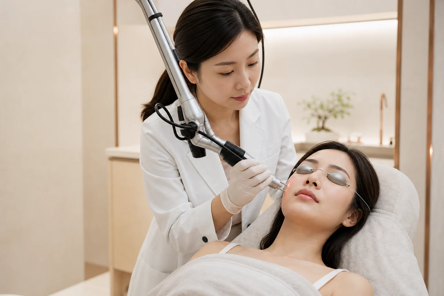 Acne & scars treatment concept